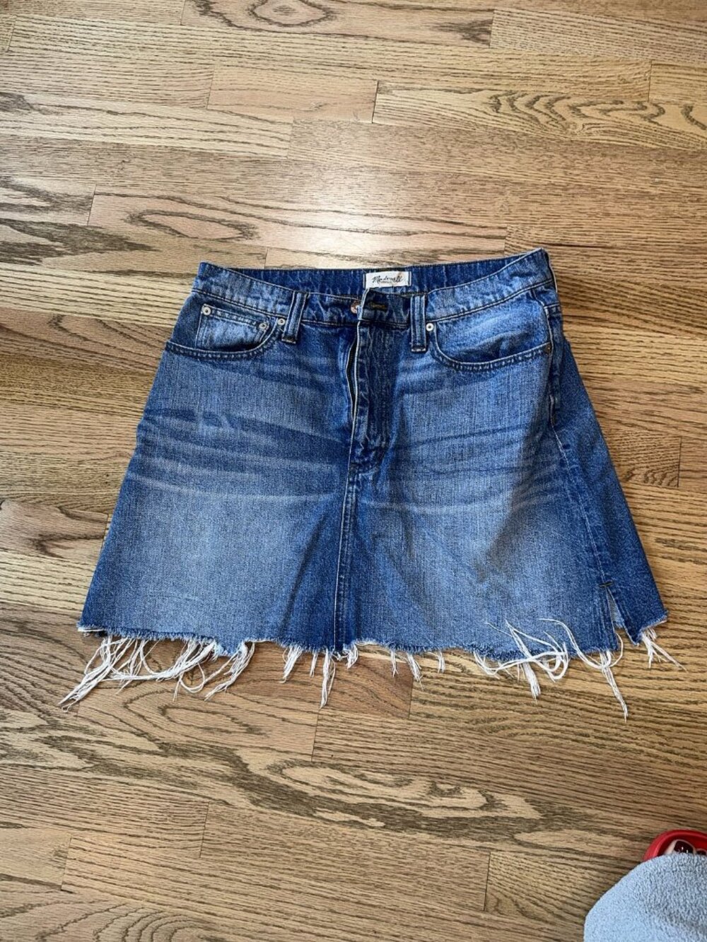 Madewell Frayed Hem Denim Mini Skirt Medium Wash Size 31